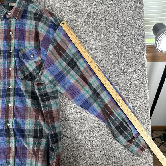 Vtg Five Brother Flannel Shirt Men XL TallMan Plaid Heavy Cotton Flap Pocket USA - Picture 8 of 9